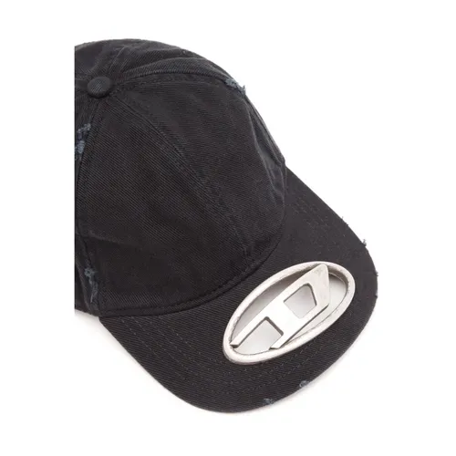 Black Baseball Cap with Oval Cut-Out - Diesel - Modalova
