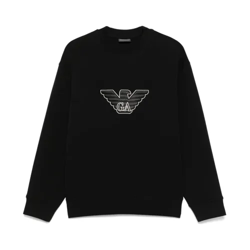 Black Crew Neck Sweater - Emporio Armani - Modalova