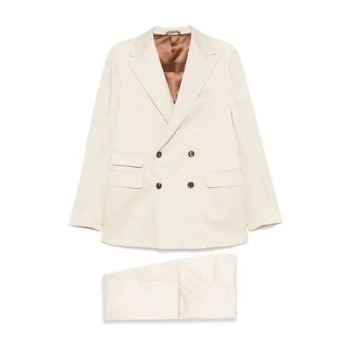 Beige Double-Breasted Suit - Doppiaa - Modalova