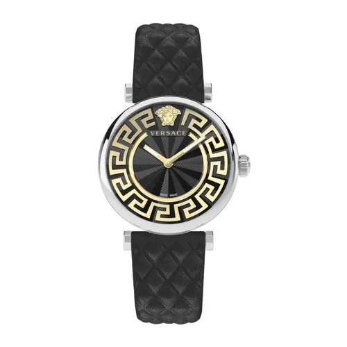 Lady 35mm Black Leather Watch - Versace - Modalova