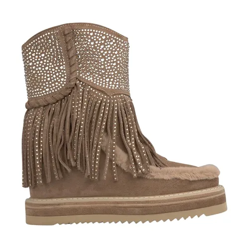Fur Fringed Bootie - Alma EN Pena - Modalova