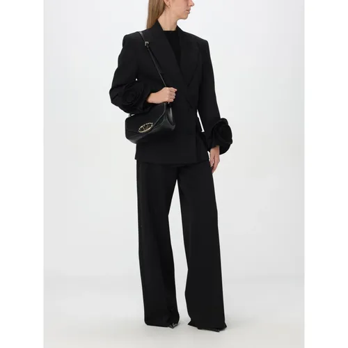 Wide Leg Wool Trousers - Valentino - Modalova