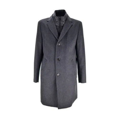 Grey Wool Coat with Vest 77903 - Digel - Modalova