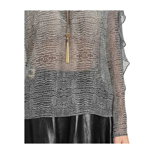 Python-Print Silk Blouse - Elisabetta Franchi - Modalova