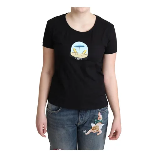 Iconic Black Cotton Tee - Moschino - Modalova