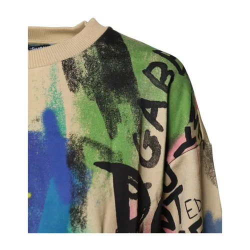 Logo Print Cotton Pullover Sweater - Dolce & Gabbana - Modalova