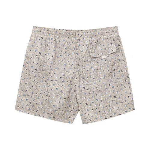 Beige Boxer Swimsuit with Allover Print - Canali - Modalova