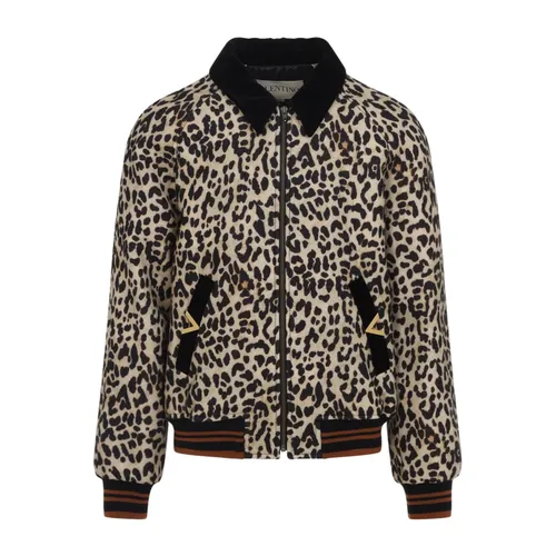Animalier Wool Bomber Jacket - Valentino - Modalova