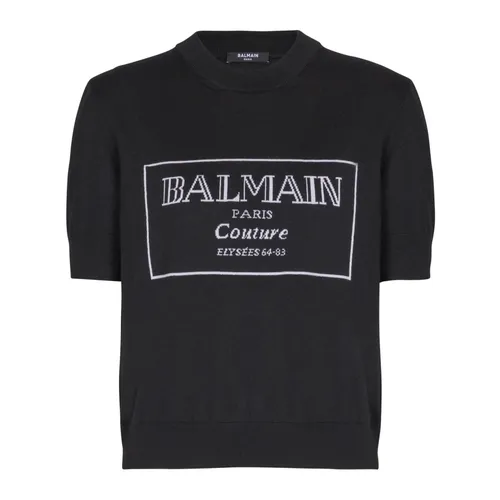 Couture two-tone knit top - Balmain - Modalova