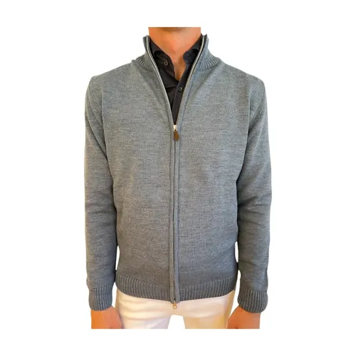 Blue Merino Zip Cardigan - Stenströms - Modalova