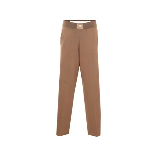 Knit Trousers with Shiny Viscose Bands - Elisabetta Franchi - Modalova