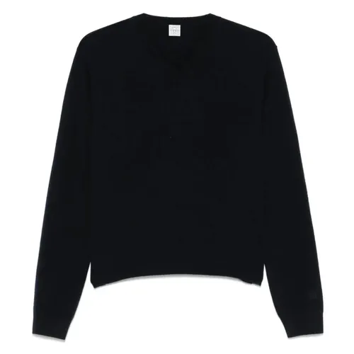 Black V-neck Sweater Classic Style - TotêMe - Modalova