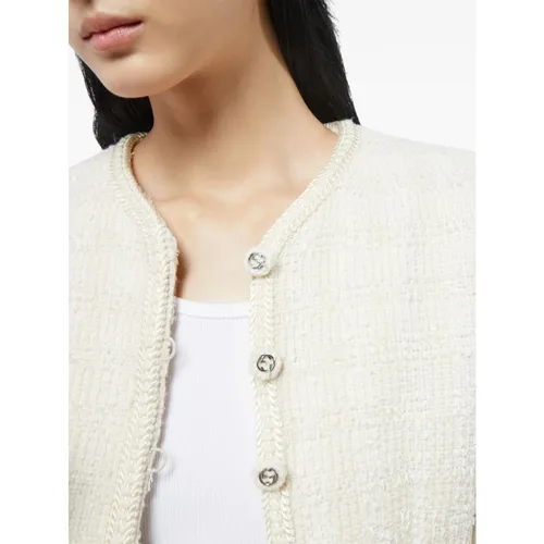 White Tweed Button-Up Jacket - Gucci - Modalova