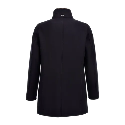 Single-Breasted Wool Coat - Herno - Modalova