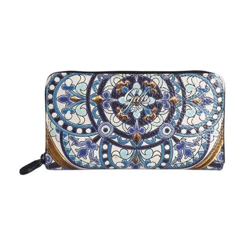 Blue Leather Wallet with Zipper - Gabs - Modalova