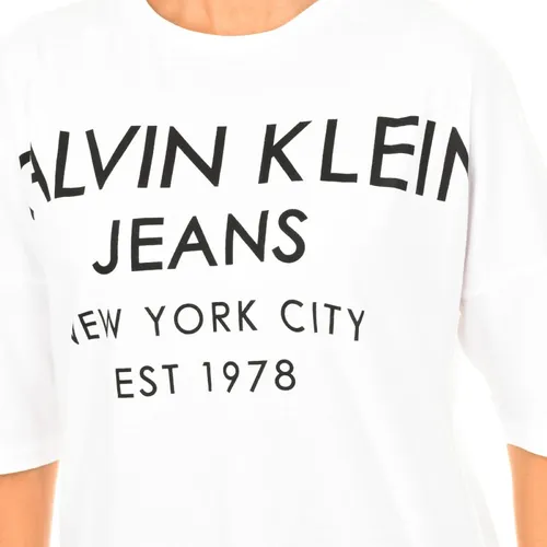 Short Sleeve T-shirt with Ribbed Finish - Calvin Klein - Modalova