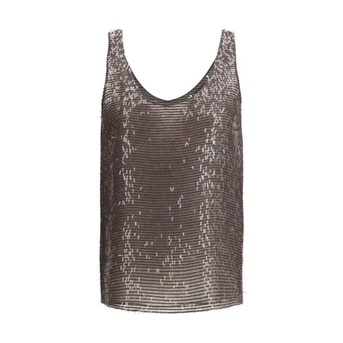 Silk Top with Elegant Design - Brunello Cucinelli - Modalova
