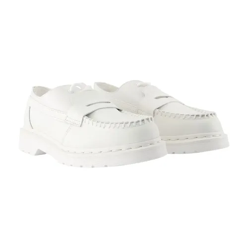White Leather Loafers with Top Laces - MM6 Maison Margiela - Modalova
