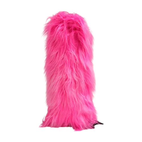Pink Faux Fur High Heel Boots - Dolce & Gabbana - Modalova