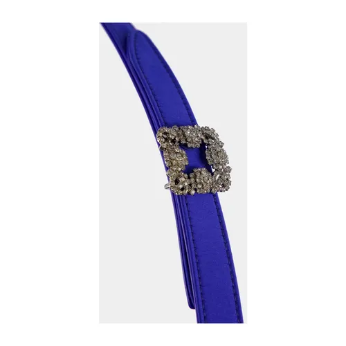 Blue Crystal Buckled Mini Belt - Manolo Blahnik - Modalova
