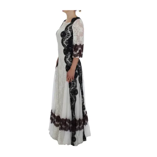 White Floral Lace Maxi Dress - Dolce & Gabbana - Modalova