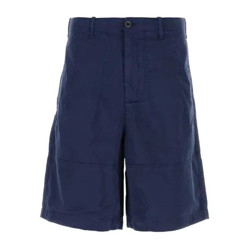 Blue Stretch Cotton Bermuda Shorts - Ten C - Modalova