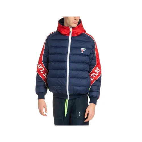 Men's Puffer Jacket Blue Red - ICE Play - Modalova