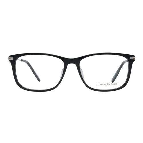 Black Plastic Rectangle Optical Frames - Zegna - Modalova