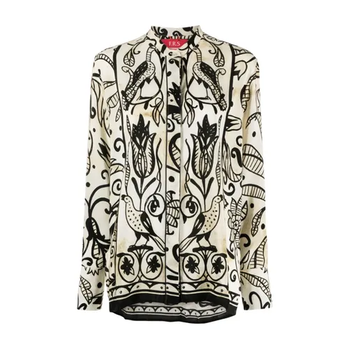 Floral Print Silk Pyjama Shirt - F.r.s For Restless Sleepers - Modalova