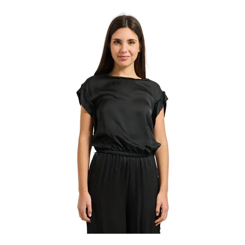 Blusa in raso con mini frange - Manila Grace - Modalova