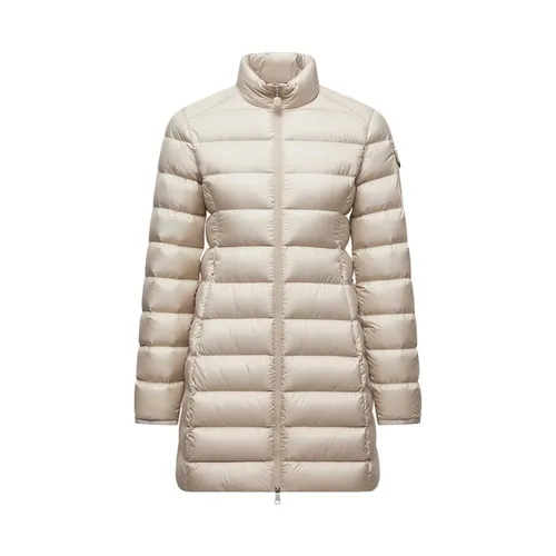 Beige Mid-Length Down Jacket - Moncler - Modalova