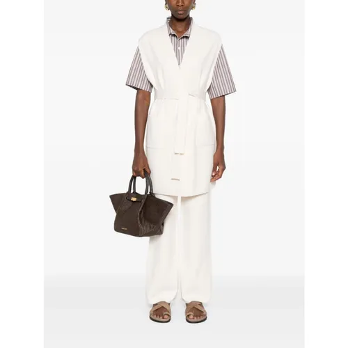 White Silk & Nylon Trousers - Max Mara - Modalova
