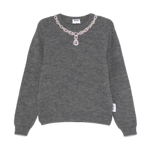 Grey Knit Top - Moschino - Modalova