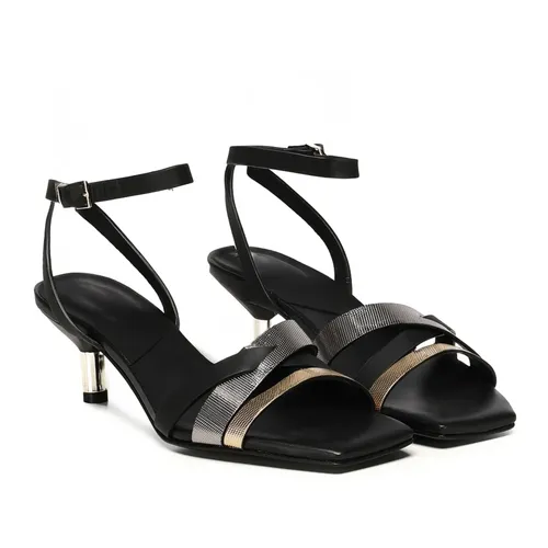 Black Leather Open Toe Sandals - Giuliano Galiano - Modalova