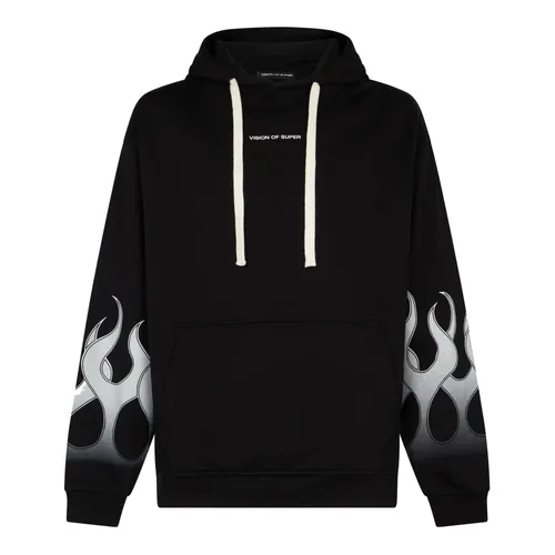 Flames Lightweight Hoodie Black/White - Vision OF Super - Modalova