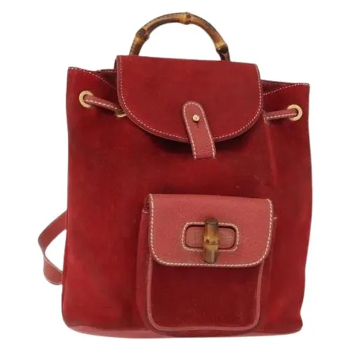 Pre-owned Suede Backpack - Gucci Vintage - Modalova