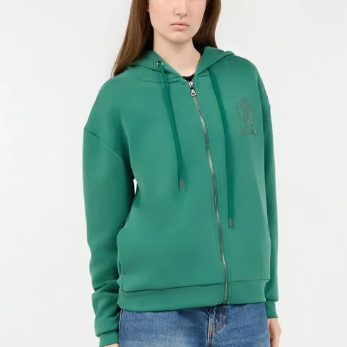 Hoodie Sweatshirt with RC Monogram Logo - Roberto Cavalli - Modalova