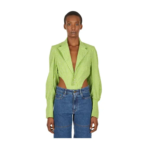 Gingham Bacteria Bodysuit - Ninamounah - Modalova