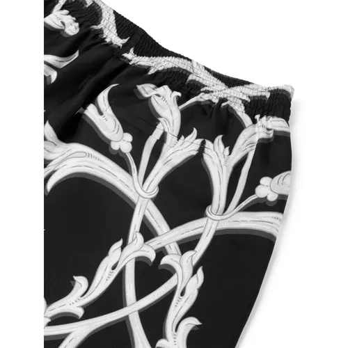 Barocco Print Silk Shorts - Versace - Modalova