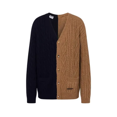 Two-tone Alpaca Blend Cardigan - Moschino - Modalova
