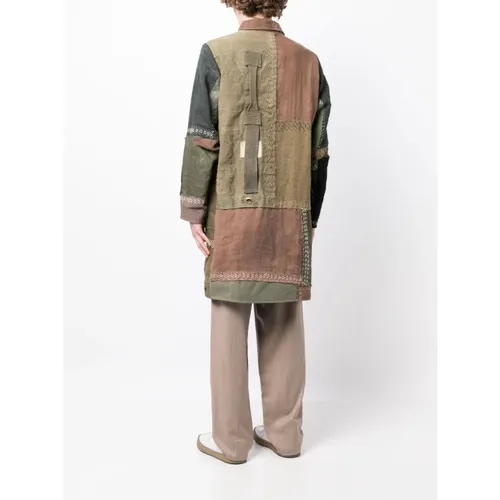 Embroidered Patchwork Cotton Coat - By Walid - Modalova