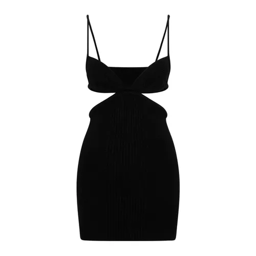 Minivestido Ajustado con Aberturas - Off White - Modalova