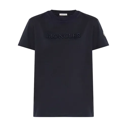 Navy Blue Logo Patch T-shirt - Moncler - Modalova