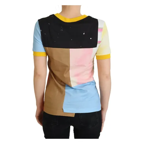 Colorful Patchwork Cotton T-Shirt - Dolce & Gabbana - Modalova