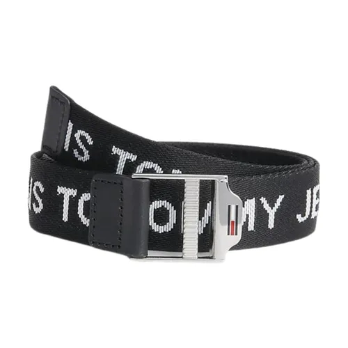 Essential Webbing Belt Black - Tommy Jeans - Modalova
