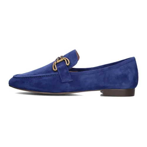 Navy Suede Loafers with Square Toe - Bibi Lou - Modalova
