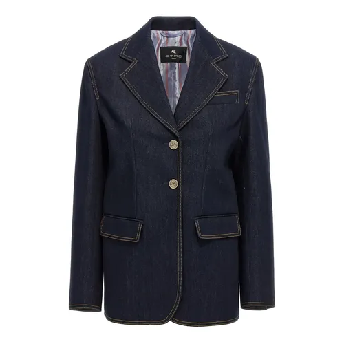 Single-breasted Denim Blazer - Etro - Modalova