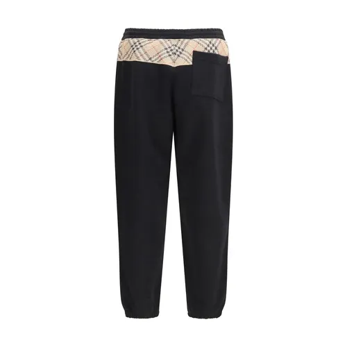 Check Trim Cotton Jogging Pants - Burberry - Modalova
