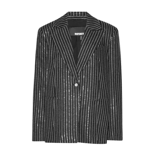 Black Sequin Twill Blazer - Rotate Birger Christensen - Modalova