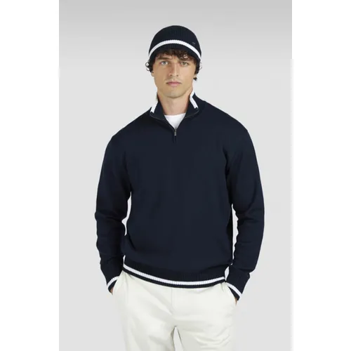 Cool Touch Wool Half Zip Sweater - Paul & Shark - Modalova